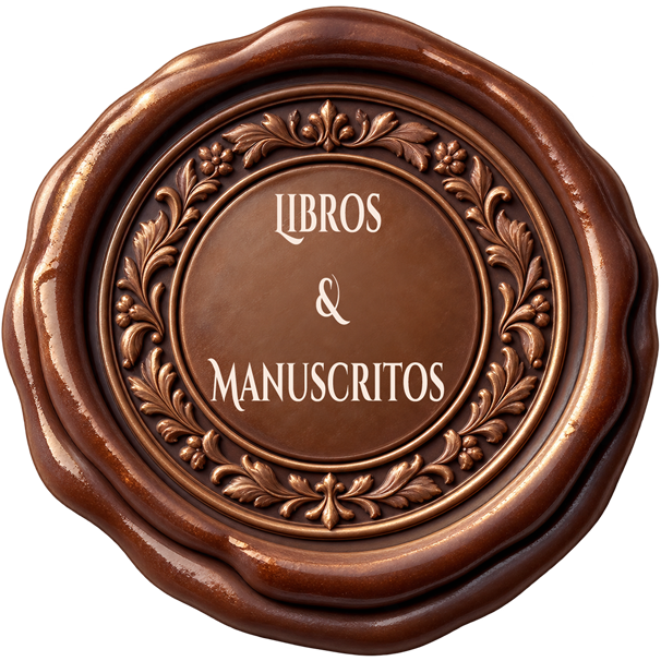 Sello de lacre con la inscripción Libros y Manuscritos